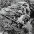 Żołnierze Legionów na stanowiskach w okopach pod Polską Górą