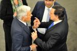 Od lewej Jerzy Buzek, przewodniczący Parlamentu Europejskiego i Jose Manuel Barroso, szef Komisji Europejskiej w Strasbourgu 