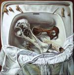 Aldona Mickiewicz - Ablucje, 1998, olej na płótnie, 70x70 cm