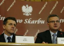 Wiceminister skarbu Jan Bury i jego zwierzchnik Aleksander GradBigger
