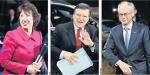 Catherine Ashton, Jose Manuel Barroso, Herman Van Rompuy (PAP/EPF, AFP, REUTERS)
