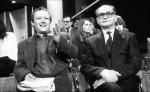 Adam Michnik i Wojciech Jaruzelski we francuskim publicystycznym programie „La marche du siecle”. To wtedy z ust Michnika padły słowa: „Odpieprz się od generała”, kwiecień 1992 r. 