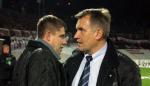 Jerzy Engel junior (z lewej) w czasach, gdy pracował w Polonii Warszawa jako asystent Marka Motyki 