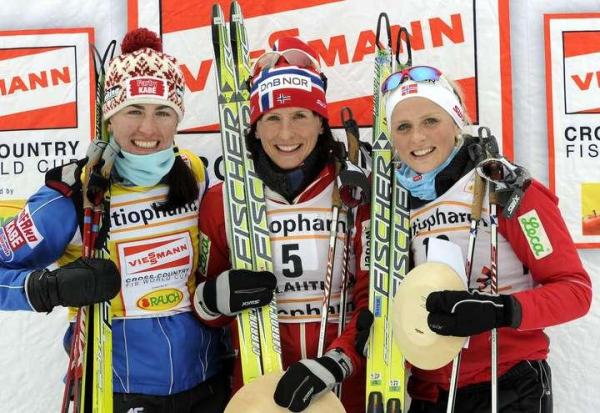 Od lewej: Justyna Kowalczyk, Marit Bjoergen, Therese Johaug