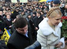 Julia Tymoszenko na kijowskim wiecuBigger