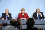 Kanclerz Angela Merkel podczas konferencji z szefami WTO i OECD na temat pomocy Grecji