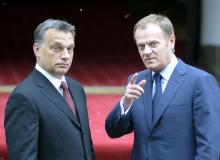 Węgierski premier Viktor Orban z Donaldem Tuskiem Bigger