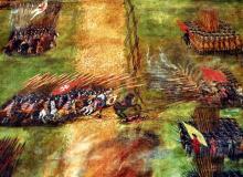 Fragment obrazu „Bitwa pod Kłuszynem” pędzla Szymona Boguszowicza, lwowskiego malarza ormiańskiego pochodzenia z I połowy XVII wieku. Fragment przedstawia atak jednej z husarskich chorągwi. Dzieło należy do Lwowskiej Galerii Obrazów, oddział w Olesku – znajduje się w tamtejszym klasztorze i nie jest publicznie eksponowaneBigger