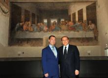prezydent Rosji Dmitrij Miedwiediew i premier Włoch Silvio BerlusconiBigger