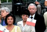 Jarosław Kaczyński podczas mszy za powstańców na pl. Krasińskich