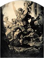 „Bój” (z cyklu Lithuania), rys. Artur Grottger