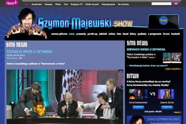 Fragmenty programu można było obejrzeć na szymon.plejada.pl. Po pytaniach od 
