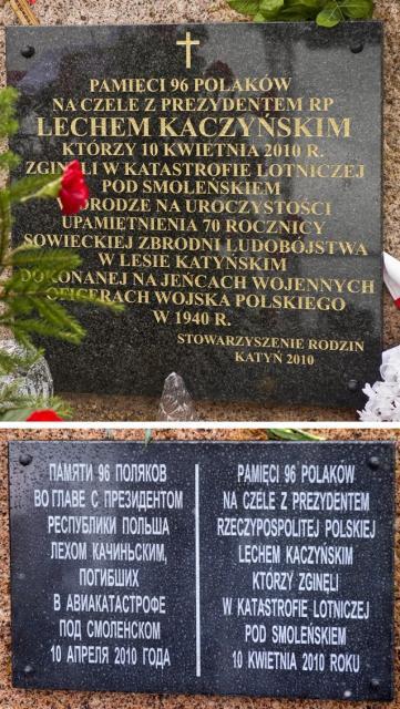 W sobotę okazało się, że Rosjanie zmienili tablicę na kamieniu leżącym w miejscu katastrofy