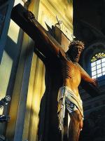 Gotycki krucyfiks z początku XV w.  w kolegiacie św. Marcina z Tours w Opatowie
