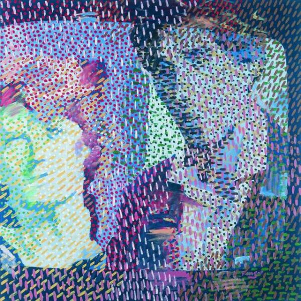W. Fangor; SOAP OPERA olej płótno  102x102 cm 1979