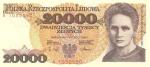 Przednia strona banknotu z Marią Skłodowską-Curie sprzed denominacji w 1995 r.