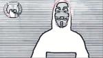 Kadr z filmiku grupy Anonymous, w którym ogłasza wojnę w cyberprzestrzeni