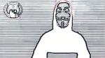 Kadr z filmiku grupy Anonymous, w którym ogłasza wojnę w cyberprzestrzeni