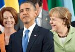 Premier Australii Julia Gillard i prezydent USA Barack Obama próbowali wywierać presję na kanclerz Niemiec Angelę Merkel