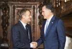 Premier Donald Tusk z kandydatem na prezydenta Mittem Romneyem