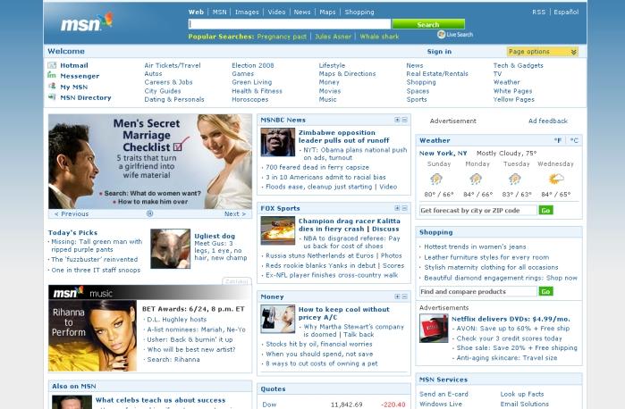 Amerykański portal MSN