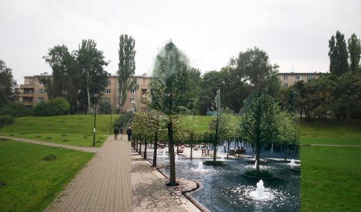 Możliwe są także inne formy fontanny tradycyjnej na placu Lelewela. Wariant V