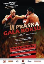 Plakaty promujące II  Praską Galę Boksu wiszą na parkanach szkół, płotach i słupach ogłoszeniowych