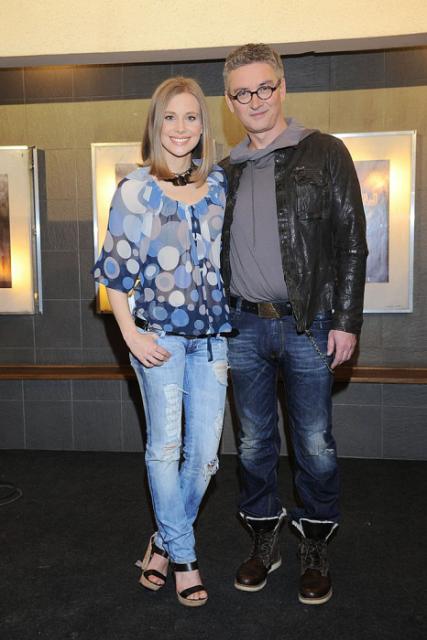 Aleksandra Rosiak i Artur Orzech na nagraniu programu 