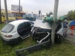 Do zderzenia samochodu straży miejskiej i osobowego volkswagena doszło na skrzyżowaniu Al. Jerozolimskich i Ryżowej.