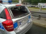 Jeden z pasów w kierunku dzielnicy Wilanów jest nieprzejezdny