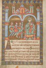 „Evangelistarium – Ewangelistarz płocki” [Kodeks Pułtuski , tzw. Codex aureus pultoviensis], Karta 17v (lata 80. XI w.)