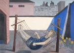 Edward Dwurnik „Kobieta w hamaku” z Cyklu „Sportowcy”, 1991 r.
