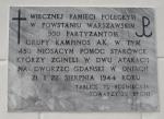 Tablica na murze kościoła św. Marii Magdaleny na warszawskim Wawrzyszewie upamiętniająca żołnierzy Grupy „Kampinos”