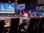 Minister finansów Andrzej Domański i prezes NBP Adam Glapiński na posiedzeniu G20 w Asheville w USA