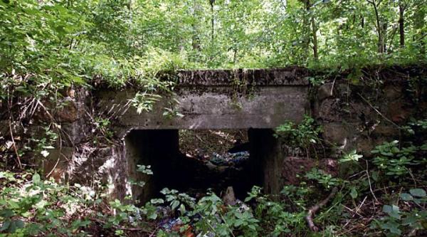 Kolej młocińska. Ten wiadukt wybudowano nad parowem znajdującym się w rejonie Dąbrowy Leśnej.