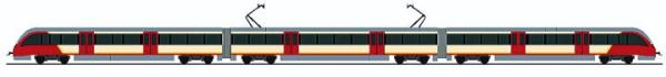 *Pociąg Szybkiej Kolei Miejskiej w nowych barwach wymyślonych przez ZTM