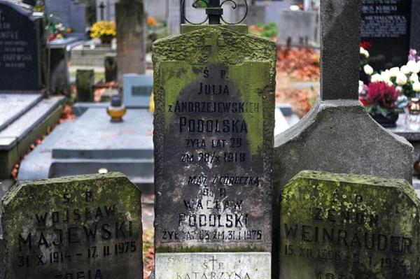 Cmentarz Powązkowski – kiedy na nagrobku widać młody wiek i datę z końca 1918 roku, to niemal pewne, że spoczywa tu ofiara hiszpanki 