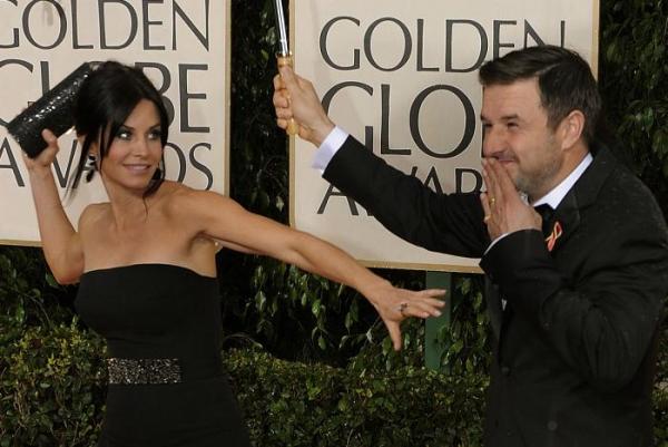 Courteney Cox i David Arquette. W świetnych humorach i świetnych strojach.