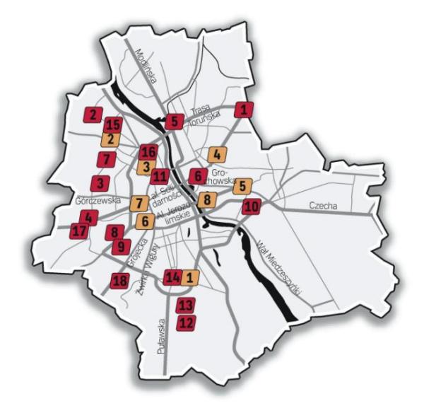 Miejsca parkingowe w Warszawie