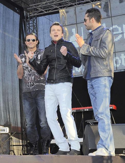 Radosław Majdan, Piotr Kupicha, Rafał Maserak (od lewej)
