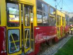 Dwa tramwaje zderzyły się na skrzyżowaniu al. Solidarności i Towarowej