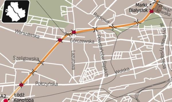 Trasa s8 przez bemowo: zjazd z autostrady A2. To pierwszy odcinek obwodnicy ekspresowej. W ramach tej inwestycji powstały bezkolizyjne węzły: Konotopa (nieczynny do 2012 r.), Mory, Warszawska, Lazurowa i Powązkowska.