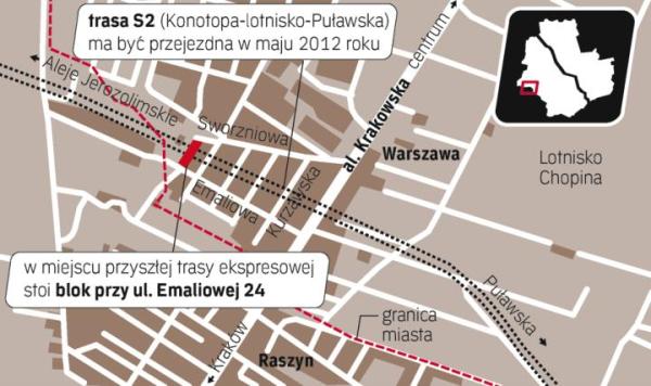 Jak obiecywała GDDKiA, ta droga będzie przejezdna podczas Euro 2012. Problemy z wysiedleniem bloku komunalnego przy ul. Emaliowej 24 stawiają tę datę pod znakiem zapytania. 