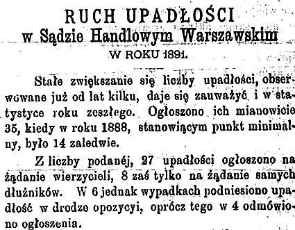 Fragment artykułu „Gazety Sądowej Warszawskiej” 