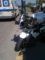 Na skrzyżowaniu Puławskiej i Płaskowickiej doszło do wypadku z udziałem motocyklisty