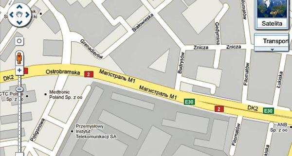 *Ulica Ostrobramska wg Google Maps należy do Białorusi