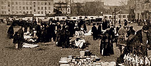 Plac Kercelego przed I wojną światową. Po wojnie handel rozwinął się jeszcze bardziej