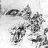 *Anonimowy  rysunek dotyczący rewolucji 1905 r. – ucieczka więźniów z fortów cytadeli ku Wiśle. Ludzie zamieszani w porwanie generała podobno brali w niej udział, tak więc w 1927 r. znali te lochy!