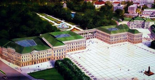 Taki Pałac Saski stałby się, jak przed wojną, łącznikiem między Ogrodem Saskim a pl. Piłsudskiego  