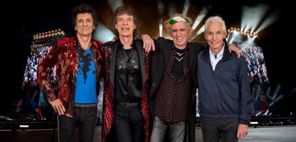 Ron Wood (ur. 1947), Mick Jagger (ur. 1943), Keith Richards (ur. 1943) i Charlie Watts (ur. 1941) – The Rolling Stones AD 2018